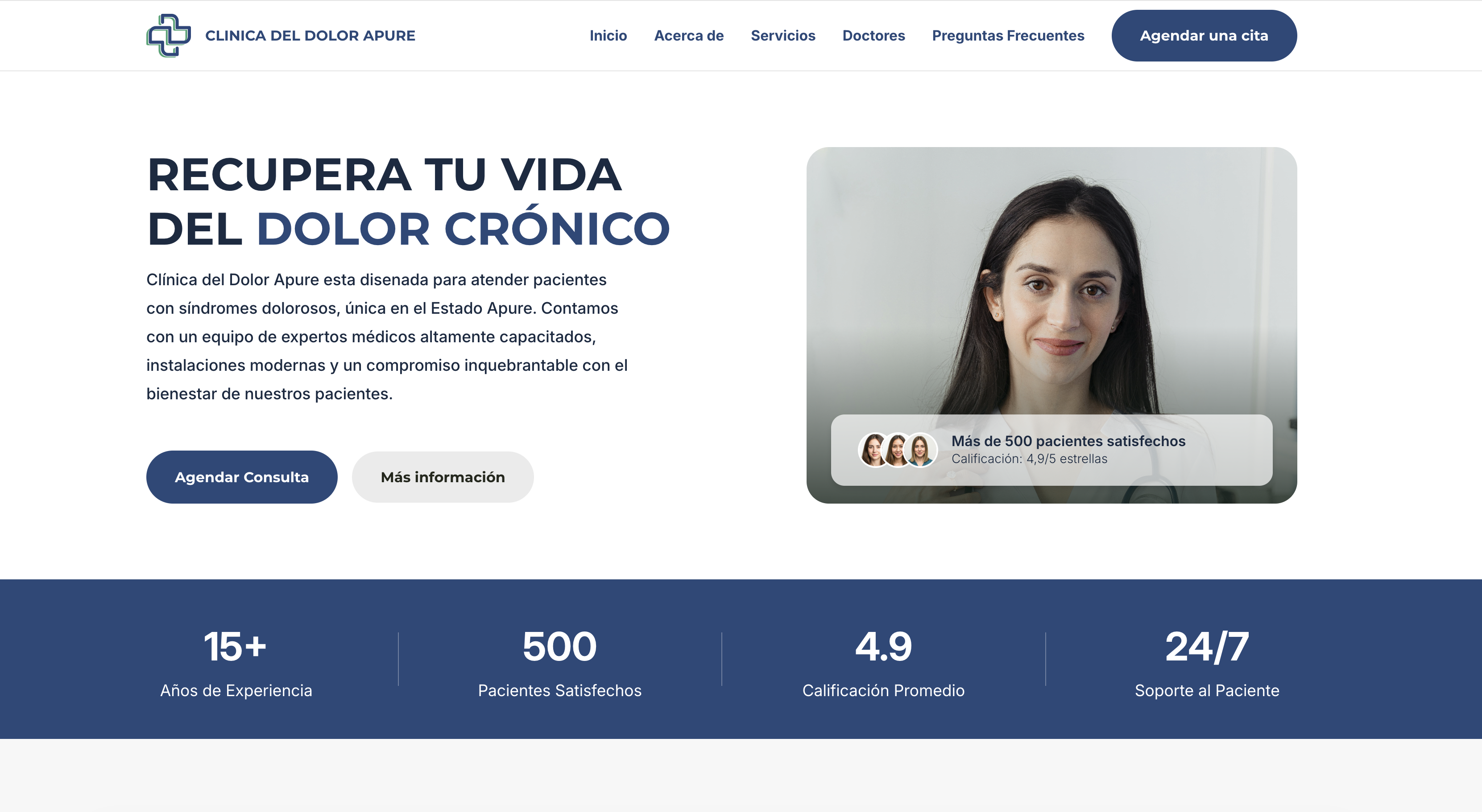 Clínica del Dolor Apure — sistema de citas y plataforma web institucional